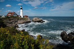 Portland Head Lighthouse During High Tide in Maine